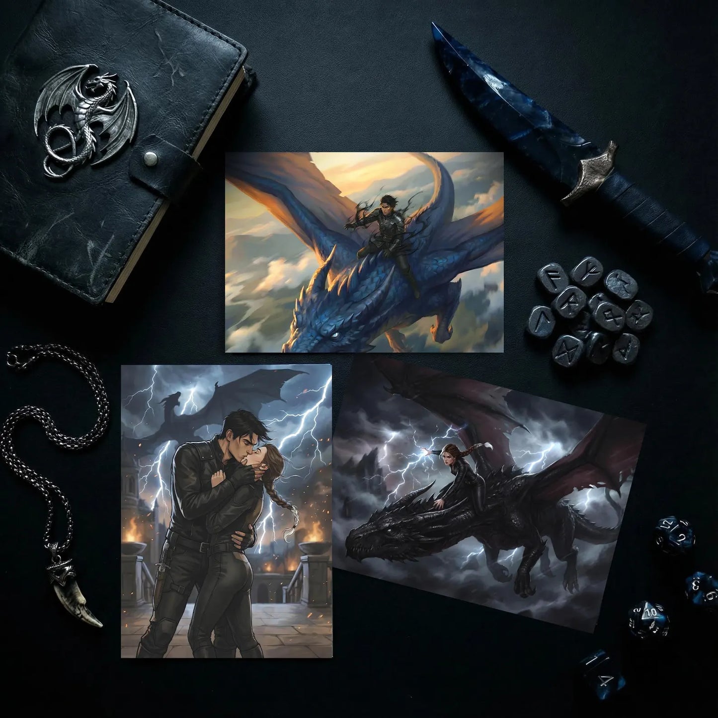 Set of 3 Fourth Wing Art Postcards