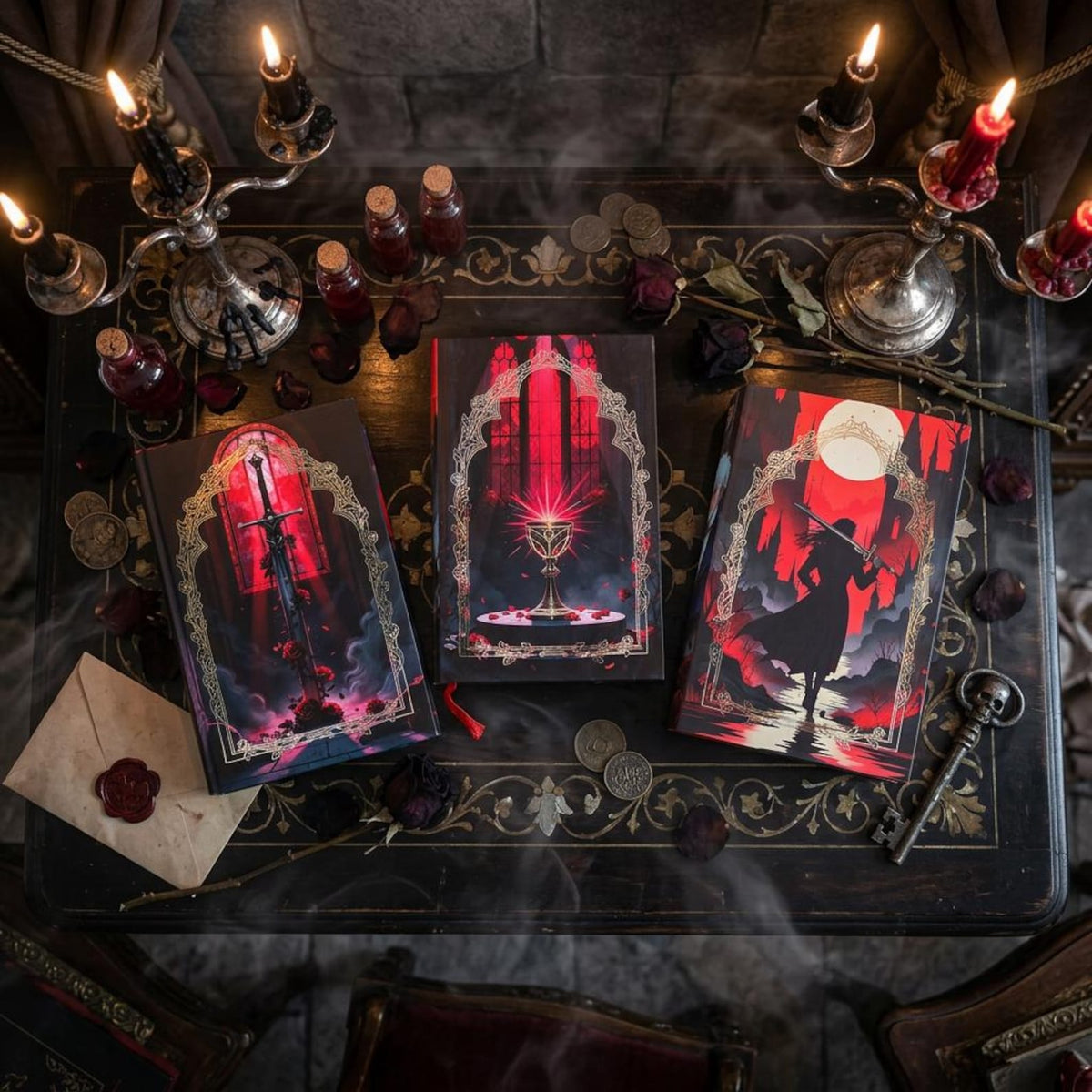 Set of 3 Dust Jackets Inspired by Vampire Trilogy CUSTOM FIT