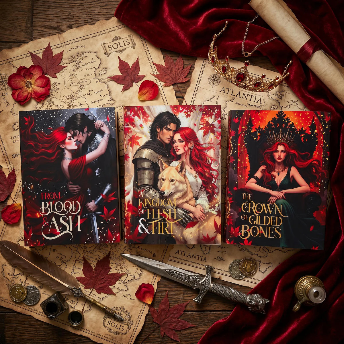 Dust Jacket Set for From Blood and Ash Series (I-III) CUSTOM FIT